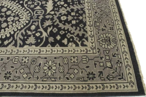 Charcoal Transitional Floral 9X13 Oriental Rug