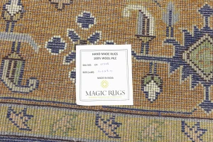 Muted Blue Floral 10X14 Heriz Serapi Oriental Rug