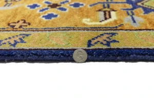 Muted Blue Floral 10X14 Heriz Serapi Oriental Rug