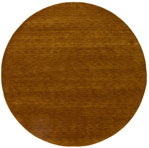 Orange Modern Solid 6X6 Gabbeh Oriental Round Rug