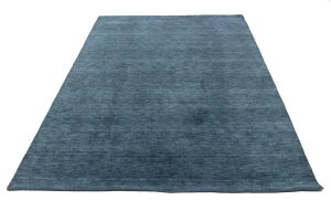 Steel Blue Modern Solid 6X9 Gabbeh Oriental Rug