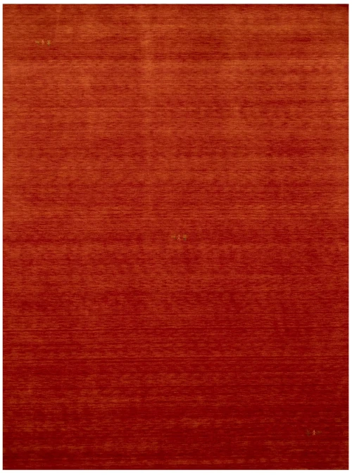 Orange Red Modern Solid 9X12 Gabbeh Oriental Rug
