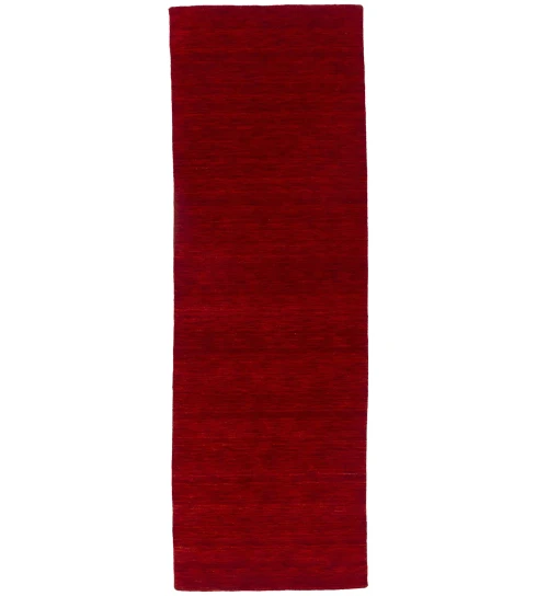 Red Modern Solid 3X8 Gabbeh Oriental Runner Rug