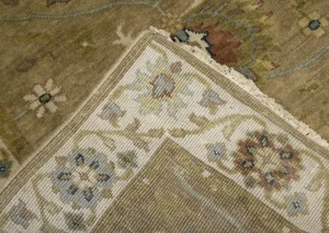 Tan Floral Traditional 3X5 Oushak Chobi Peshawar Oriental Rug