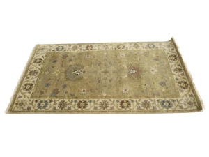 Tan Floral Traditional 3X5 Oushak Chobi Peshawar Oriental Rug