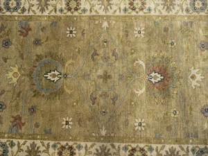 Tan Floral Traditional 3X5 Oushak Chobi Peshawar Oriental Rug