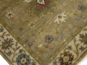 Tan Floral Traditional 3X5 Oushak Chobi Peshawar Oriental Rug
