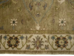 Tan Floral Traditional 3X5 Oushak Chobi Peshawar Oriental Rug