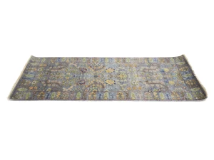 Silver Floral 2'6X6 Oushak Chobi Oriental Runner Rug