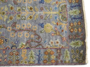 Silver Floral 2'6X8 Oushak Chobi Oriental Runner Rug