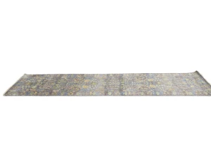 Silver Floral 2'6X10 Oushak Chobi Oriental Runner Rug