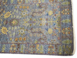 Silver Floral 2'6X10 Oushak Chobi Oriental Runner Rug