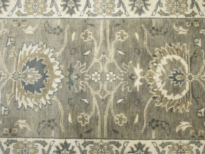 Taupe Floral 2'6X8 Osh Chobi Peshawar Oriental Runner Rug