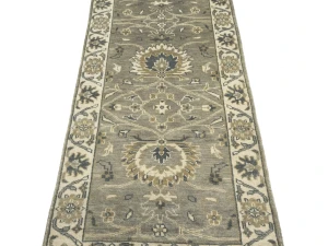 Taupe Floral 2'6X8 Osh Chobi Peshawar Oriental Runner Rug