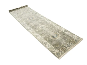 Taupe Floral 2'6X8 Osh Chobi Peshawar Oriental Runner Rug