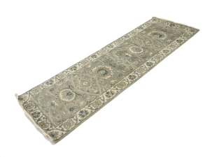 Taupe Floral 2'6X8 Osh Chobi Peshawar Oriental Runner Rug