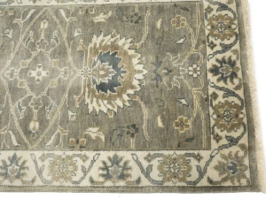Taupe Floral 2'6X8 Osh Chobi Peshawar Oriental Runner Rug