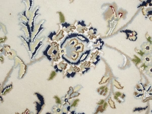 Cream Floral 8X10 Indo-Nain Oriental Rug