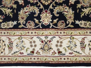 Black Floral Traditional 5X8 Indo-Nain Oriental Rug