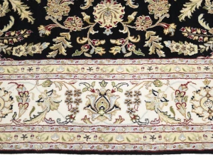 Black Floral Traditional 8X10 Indo-Nain Oriental Rug