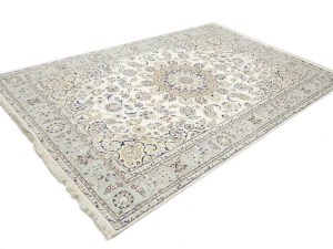 Cream Floral 7X10 Indo-Nain Oriental Rug