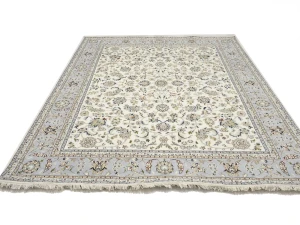 Cream Floral 8X10 Indo-Nain Oriental Rug