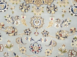 Light Blue Floral 5X7 Indo-Nain Oriental Rug