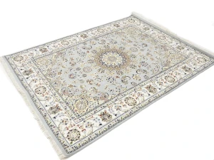 Light Blue Floral 5X7 Indo-Nain Oriental Rug