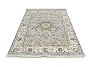 Light Blue Floral 5X7 Indo-Nain Oriental Rug