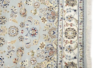 Light Blue Floral 5X7 Indo-Nain Oriental Rug