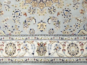 Light Blue Floral 5X7 Indo-Nain Oriental Rug