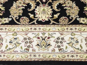 Black Floral Traditional 6X9 Indo-Nain Oriental Rug