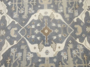 Gray Floral Traditional 6X9 Oushak Oriental Rug