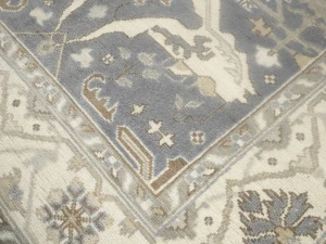 Gray Floral Traditional 6X9 Oushak Oriental Rug