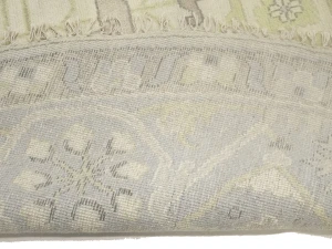 Muted Cream Floral Transitional 12X12 Oushak Oriental Round Rug