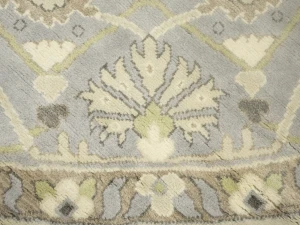 Muted Cream Floral Transitional 12X12 Oushak Oriental Round Rug
