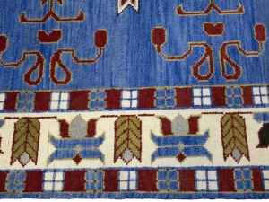 Blue Geometric 6X9 Kazak Oriental Rug