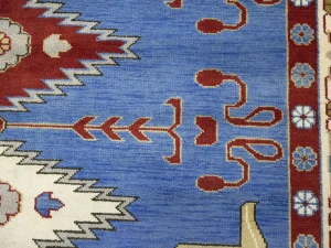 Blue Geometric 8X10 Kazak Oriental Rug