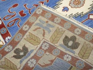 Blue Geometric 8X10 Kazak Oriental Rug