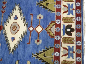 Blue Geometric 8X10 Kazak Oriental Rug