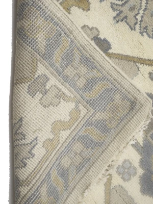 Muted Cream Floral Transitional 12X15 Oushak Oriental Rug