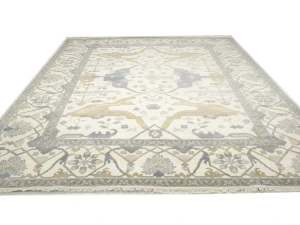 Muted Cream Floral Transitional 12X15 Oushak Oriental Rug