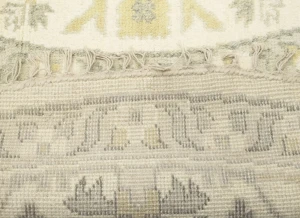 Muted Cream Floral Transitional 9X9 Oushak Oriental Round Rug