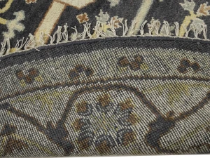 Muted Gray Floral Transitional 8X8 Oushak Oriental Round Rug