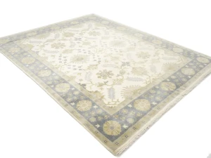 Muted Cream Floral Transitional 8X10 Oushak Oriental Rug