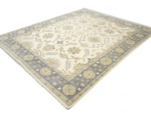 Muted Cream Floral Transitional 8X10 Oushak Oriental Rug