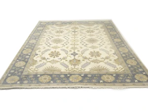 Muted Cream Floral Transitional 8X10 Oushak Oriental Rug