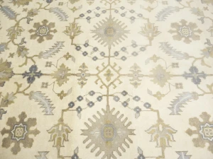 Muted Cream Floral Transitional 8X10 Oushak Oriental Rug
