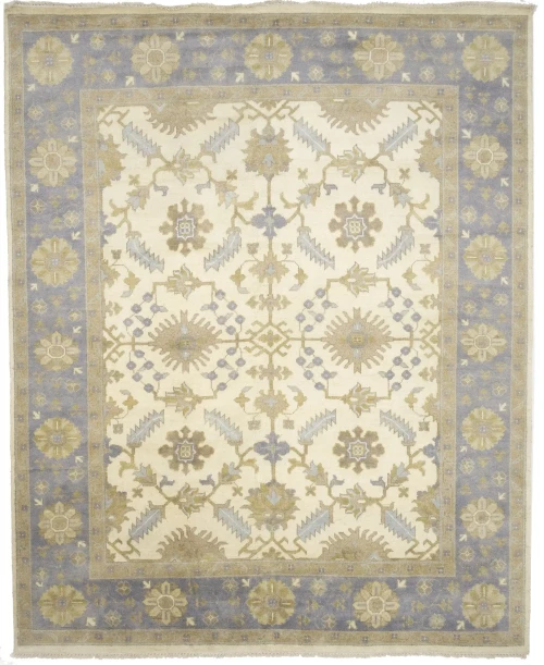 Muted Cream Floral Traditional 8X10 Oushak Oriental Rug