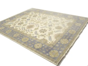 Muted Cream Floral Transitional 8X10 Oushak Oriental Rug